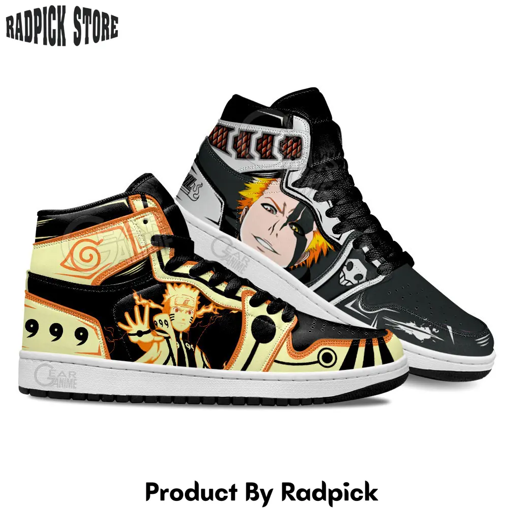 Ichigo kurosaki and uzumaki bijuu air jordan high top sneakers anime mn30  rp0249517